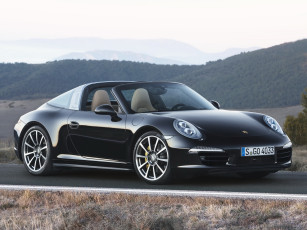 обоя автомобили, porsche, 911, targa, 4s, 991, 2014, темный