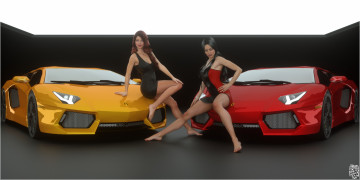 Картинка автомобили 3д девушки взгляд