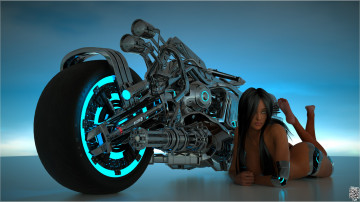 Картинка мотоциклы 3d мотоцикл девушка