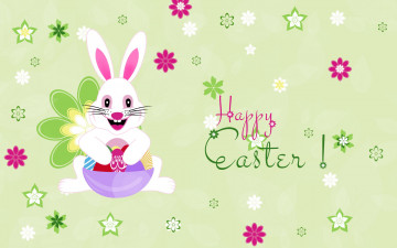 Картинка праздничные пасха кролик цветы