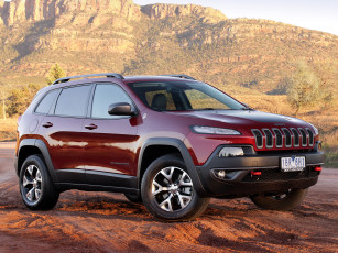 Картинка автомобили jeep красный 2014 г kl cherokee trailhawk au-spec