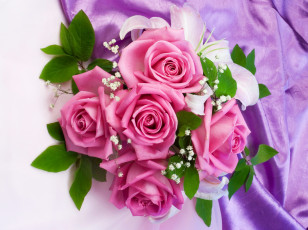 Картинка цветы букеты +композиции розы букет розовые