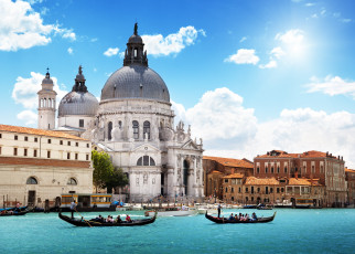 Картинка города венеция+ италия собор гондолы