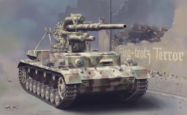 Обои картинки фото рисованное, армия, танк, фон