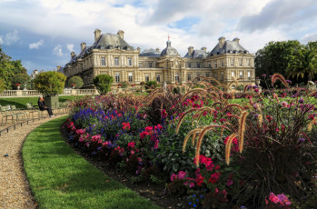 обоя luxembourg gardens,  paris, города, париж , франция, дворец, парк