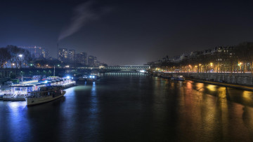 Картинка города париж+ франция париж ночь сена