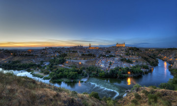 Картинка города толедо+ испания пейзаж закат толедо