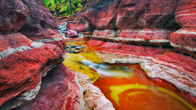 Обои картинки фото природа, реки, озера, краски, вода, камни, каньон, река