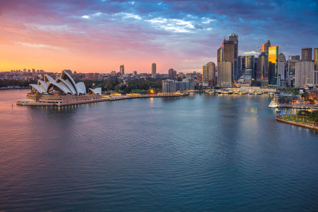 Обои картинки фото sydney sunrise, города, сидней , австралия, гавань