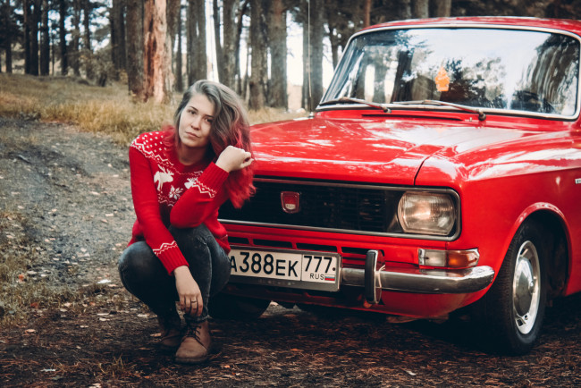 Обои картинки фото москвич- 2140, автомобили, -авто с девушками, москвич-, 2140, девушка, автомобиль