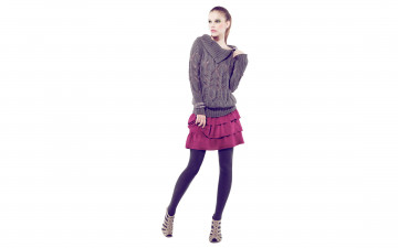 Картинка девушки barbara+palvin свитер модель колготки юбка