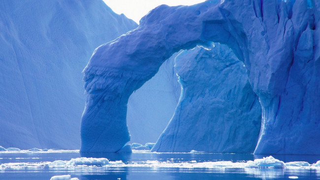 Обои картинки фото природа, айсберги и ледники, айсберги, лед, арка, море