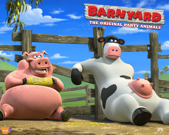 Обои картинки фото мультфильмы, barnyard, the, original, party