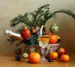 Картинка праздничные угощения цитрусы