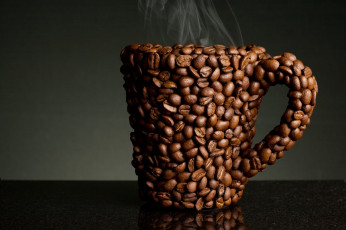 Картинка еда кофе кофейные зёрна чашка