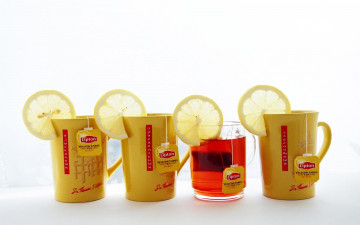 Картинка бренды lipton лимон кружки чай