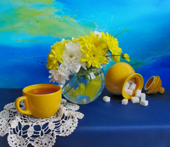 Обои картинки фото еда, напитки, Чай, цветы