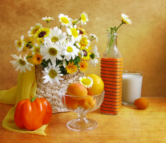 Обои картинки фото еда, натюрморт, цветы