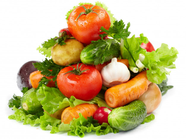 Обои картинки фото еда, овощи, помидоры, огурцы, морковь, томаты