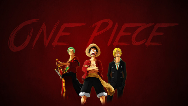 Обои картинки фото аниме, one, piece, monkey, d, luffy, roronoa, zoro, sanji