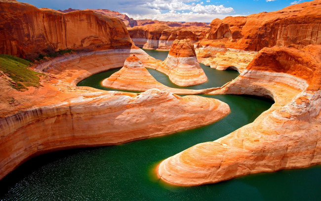 Обои картинки фото colorado, river, in, the, grand, canyon, природа, реки, озера, облака, река, скалы, каньон