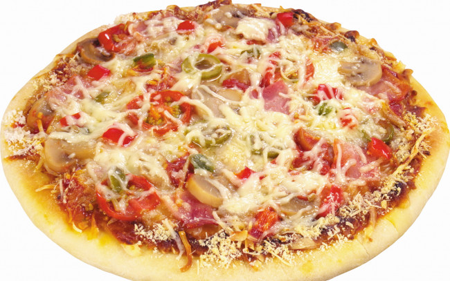 Обои картинки фото еда, пицца, шампиньоны, сыр