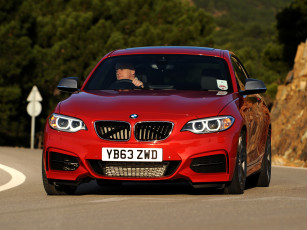 обоя автомобили, bmw, f22, uk-spec, coupе, красный, 2014, m235i