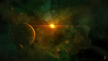 Картинка космос арт туманность звезды свечение планеты