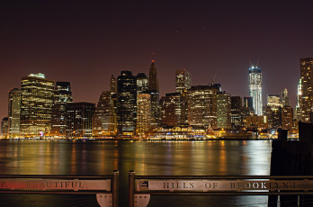 обоя new york, города, нью-йорк , сша, небоскребы, залив