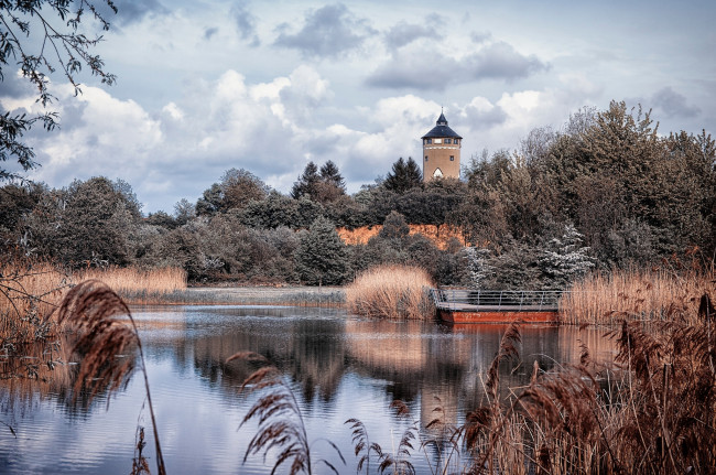 Обои картинки фото ziegeleipark heilbronn, города, - пейзажи, камыш, река