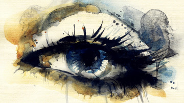 Картинка рисованное люди глаз потеки пятна девушка