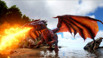 обоя видео игры, ark,  survival evolved, дракон