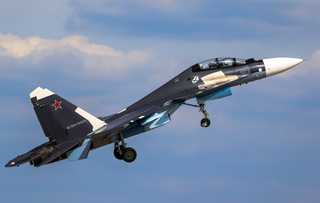 Обои картинки фото su-30sm, авиация, боевые самолёты, истребитель