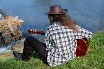 Картинка музыка -другое растения шляпа гитара водоем