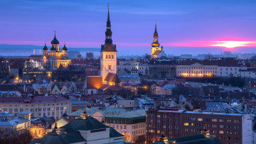 обоя города, таллин , эстония, панорама