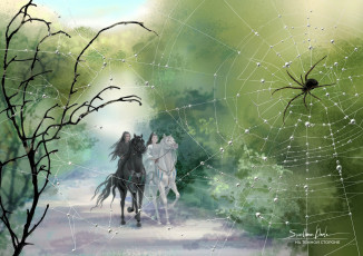 Картинка рисованное кино +мультфильмы сюэ ян лань ванцзи лошади паук паутина