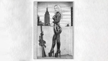 обоя рисованное, комиксы, красивая, девушка