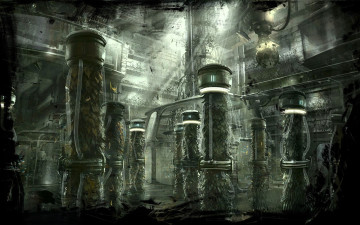 обоя видео игры, dead space, храм, колонны, лучи, зал