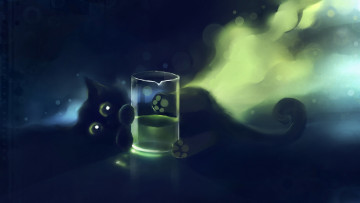 Картинка рисованные животные коты стакан котёнок