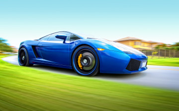 обоя lamborghini, gallardo, автомобили, авто, ламбо, синяя