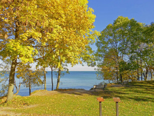 Картинка природа побережье берег осень канадский