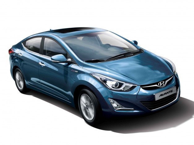 Обои картинки фото автомобили, hyundai, drive, blue, синий, avante, 2014г, md