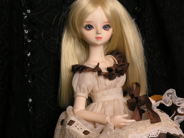 Обои картинки фото разное, игрушки, платье, блондинка, doll, bjd, кукла
