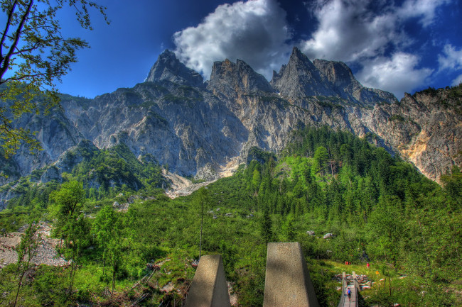 Обои картинки фото германия бавария рамзау, природа, горы, лес, рамзау, бавария, германия