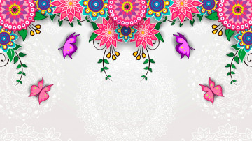 Картинка векторная+графика цветы+ flowers цветы узор яркий цвет