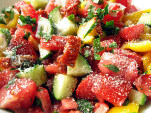 Картинка еда салаты +закуски перец зелень огурцы помидоры