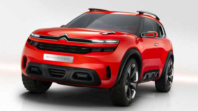 Обои картинки фото citroen aircross concept 2015, автомобили, citroen, ds, concept, кроссовер, красный, внедорожник, графика, 2015, aircross