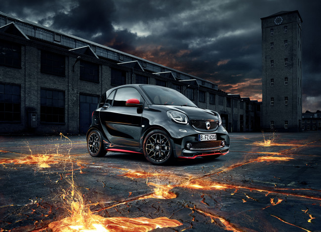 Обои картинки фото автомобили, smart, fortwo, 2016г, c453, brabus, edition, urbanlava, coupе