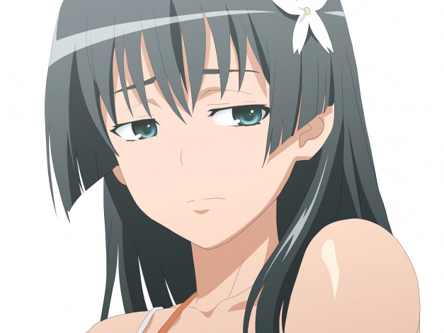 Обои картинки фото аниме, toaru majutsu no index, взгляд, фон, девушка