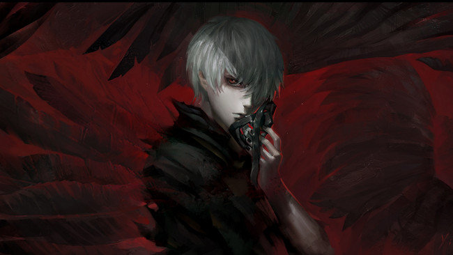 Обои картинки фото аниме, tokyo ghoul, канеки